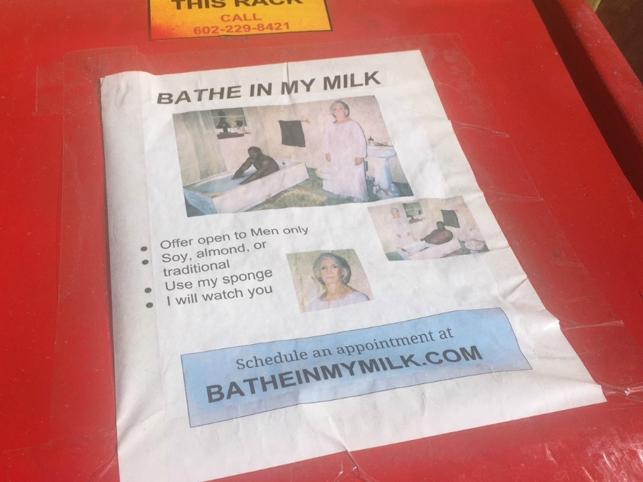 Huh? 'Bathe in my milk' sign spotted in Phoenix